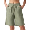 image:imageWillit Womens Linen Shorts with PocketsSage Green
