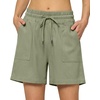 image:imageWillit Womens Linen Shorts with PocketsSage Greenupdate