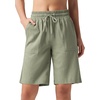 image:imageWillit Womens Linen Shorts with PocketsSage Greenupdate