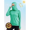 image:imageWillit Womens UPF 50 Sun Hoodie with Face Mask and PocketsGreen