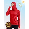 image:imageWillit Womens UPF 50 Sun Hoodie with Face Mask and PocketsRed