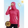image:imageWillit Womens UPF 50 Sun Hoodie with Face Mask and PocketsRose Red