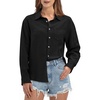 image:imageWillit Womens Linen Shirts Button Down Loose FitBlack