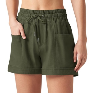 image:imageWillit Womens 4 Linen Blend Casual ShortsArmy Green