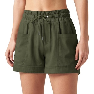 image:imageWillit Womens 4 Linen Blend Casual ShortsArmy Greenupdate
