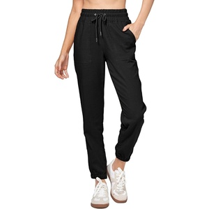 image:imageWillit Womens Linen Joggers Pants Lightweight BreathableBlackupdate