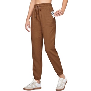 image:imageWillit Womens Linen Joggers Pants Lightweight BreathableCaramel