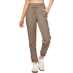 image:imageWillit Womens Linen Joggers Pants Lightweight BreathableDeep Khakiupdate