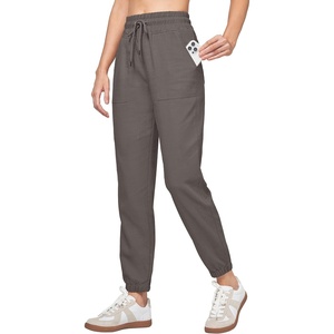 image:imageWillit Womens Linen Joggers Pants Lightweight BreathableGray