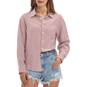 image:imageWillit Womens Linen Shirts Button Down Loose FitPink