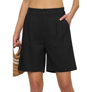 image:imageWillit Womens Linen Shorts Wide LegBlack