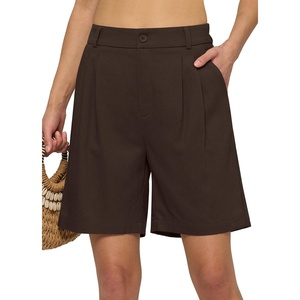 image:imageWillit Womens Linen Shorts Wide LegDark Brown
