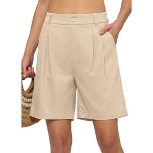 image:imageWillit Womens Linen Shorts Wide LegKhaki