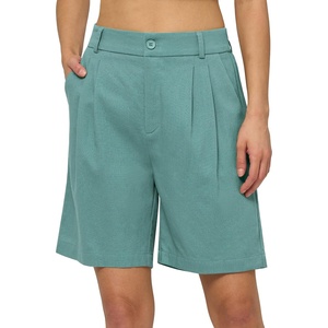 image:imageWillit Womens Linen Shorts Wide LegLake Greenupdate