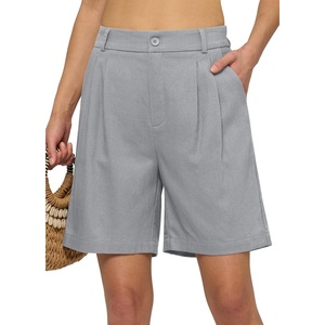 image:imageWillit Womens Linen Shorts Wide LegLight Gray