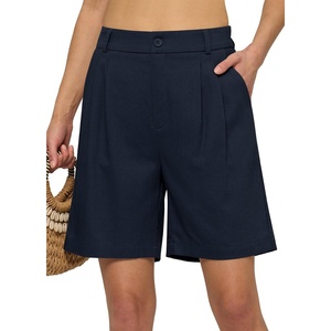 image:imageWillit Womens Linen Shorts Wide LegNavy Blue