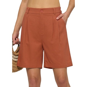 image:imageWillit Womens Linen Shorts Wide LegOrange