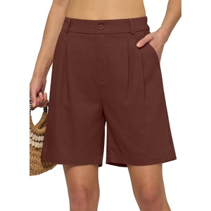 image:imageWillit Womens Linen Shorts Wide LegReddish Brown