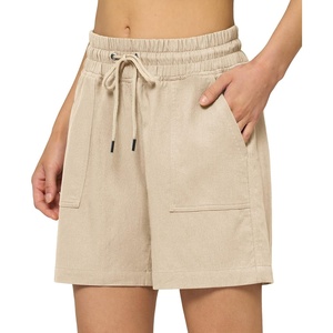 image:imageWillit Womens Linen Shorts with PocketsKhakiupdate