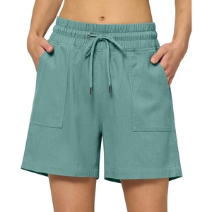 image:imageWillit Womens Linen Shorts with PocketsLake Green