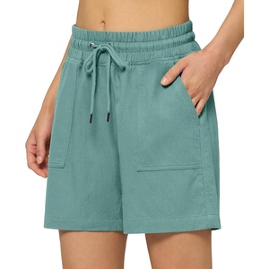 image:imageWillit Womens Linen Shorts with PocketsLake Greenupdate