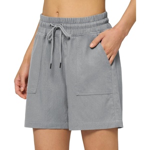 image:imageWillit Womens Linen Shorts with PocketsLight Grayupdate