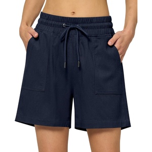 image:imageWillit Womens Linen Shorts with PocketsNavy Blue