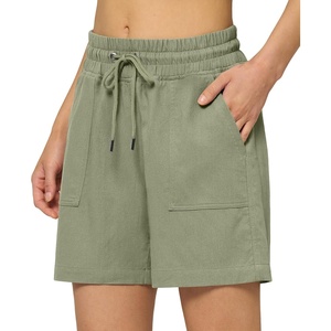 image:imageWillit Womens Linen Shorts with PocketsSage Greenupdate
