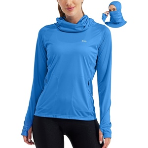 image:imageWillit Womens UPF 50 Sun Hoodie with Face Mask and PocketsBrilliant Blue