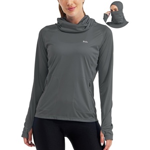 image:imageWillit Womens UPF 50 Sun Hoodie with Face Mask and PocketsDeep Gray