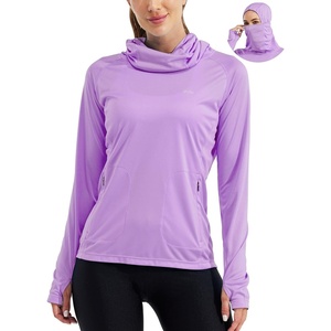 image:imageWillit Womens UPF 50 Sun Hoodie with Face Mask and PocketsPurple