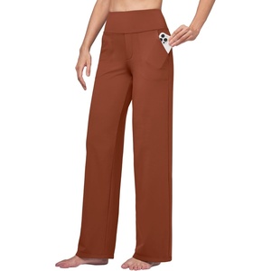 image:imageWillit Womens Wide Leg Yoga Pants Work Dress Pants 27 28 30 32Caramel