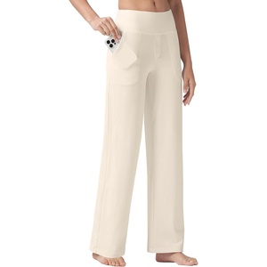 image:imageWillit Womens Wide Leg Yoga Pants Work Dress Pants 27 28 30 32Cream