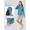 image:imageWillit Womens Sun Shirts Hooded UPF 50 Long Sleeve Hiking Workout Tops Lightweight Quick Dry UV ProtectionHeather Teal