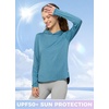 image:imageWillit Womens Sun Shirts Hooded UPF 50 Long Sleeve Hiking Workout Tops Lightweight Quick Dry UV ProtectionHeather Teal