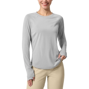 image:imageWillit Womens UPF 50 Sun Shirt Long Sleeve Quick Dry with Thumb HolesLight Gray